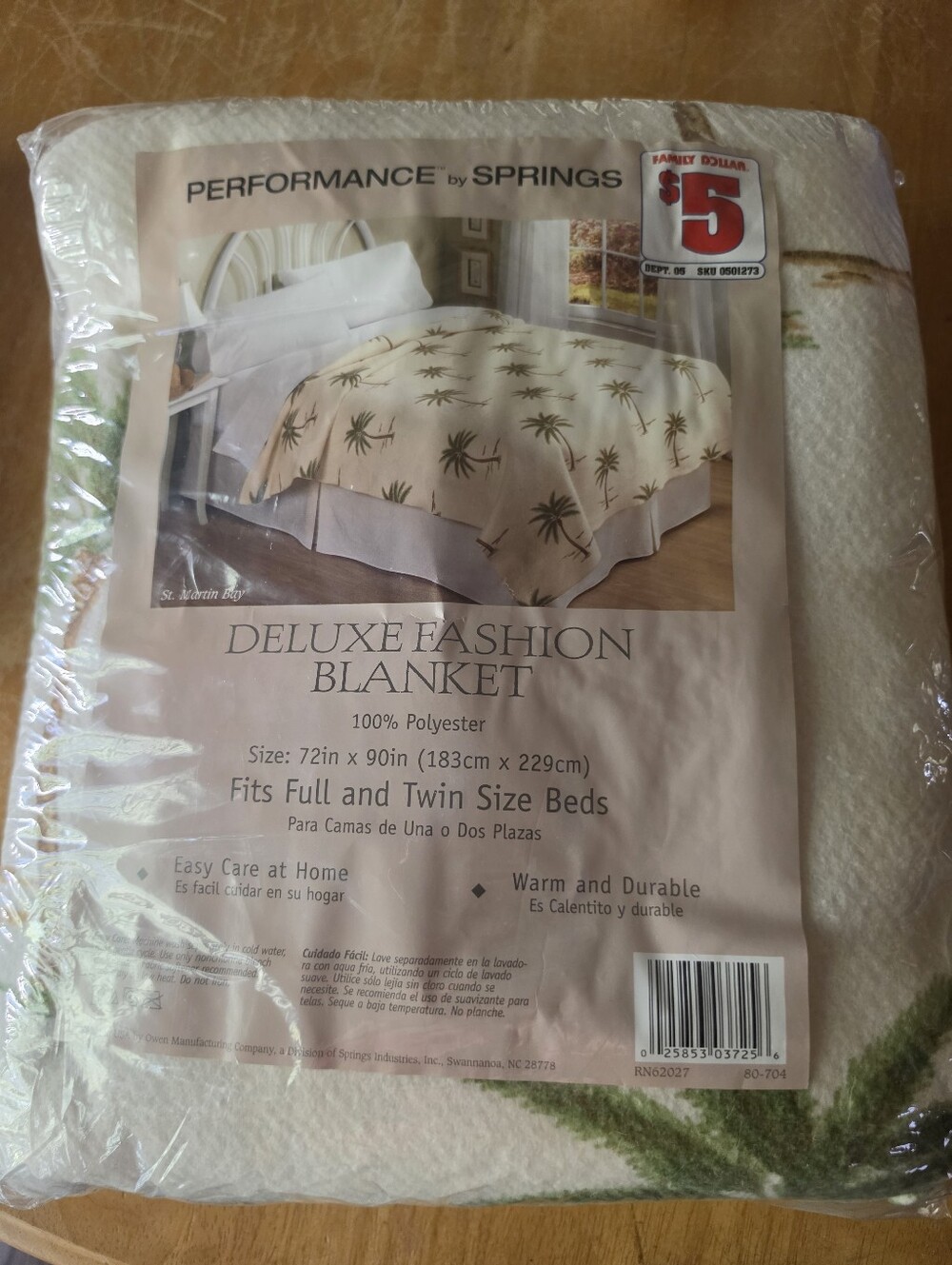 Vintage Performance by Springs Deluxe Fashion Full / Twin Blanket Palm Trees